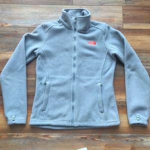 The North Face Women's Fleece Jacket Size Small Gray With Orange Full Zip